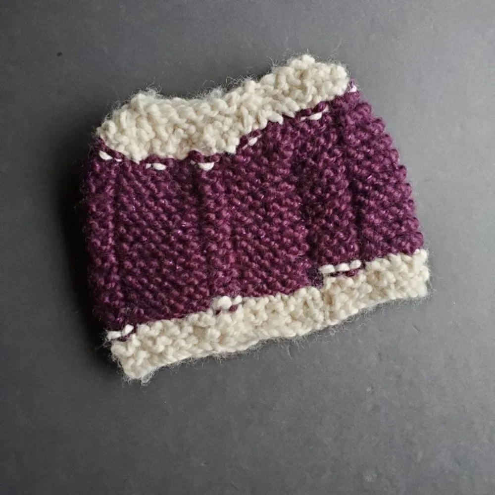 Hand made Messy Bun Knitted Hat